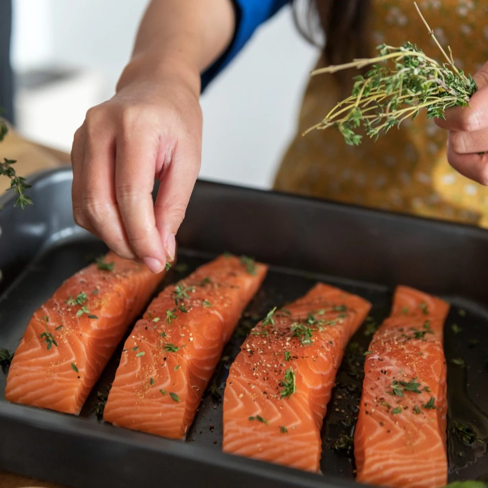 Preparing Frozen Salmon Fillets