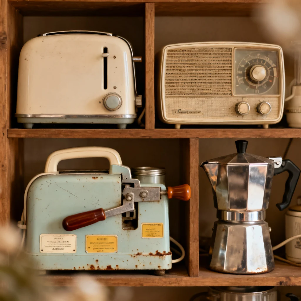 Vintage Kitchen Appliances and Electronics