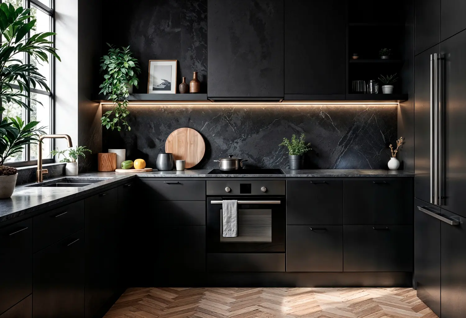 black kitchen appliances